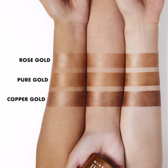 Elf Skin Bronzing Drops in 2 Pure Gold w/yellow gold shimmer light-tan skin tone - Picture 3 of 8